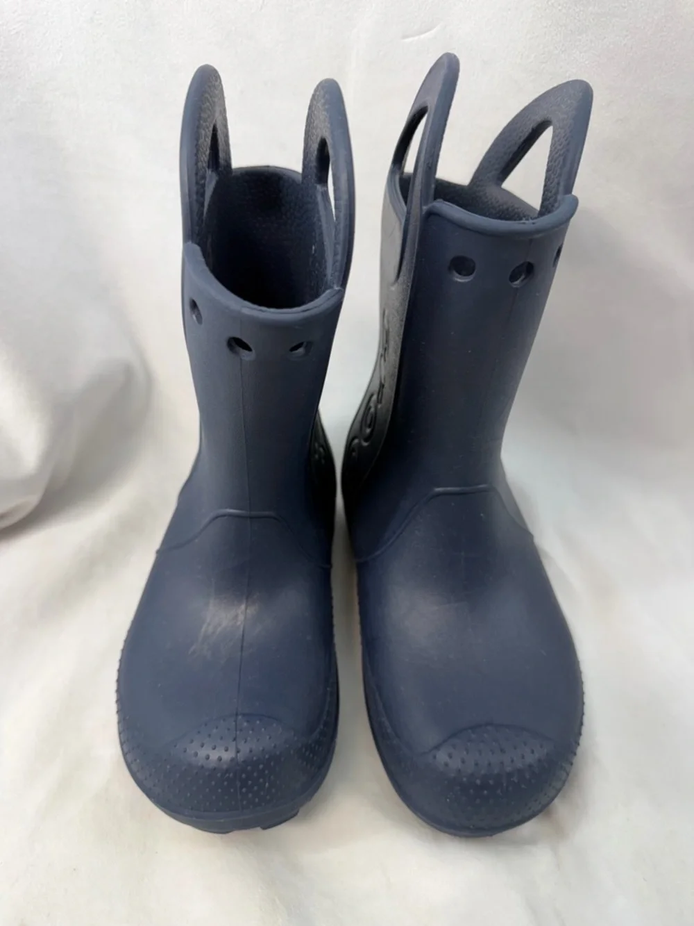 CROCS Kids size 1 Dark Blue Handle Rain Boots